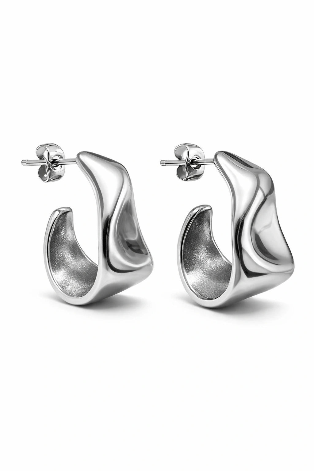 Liquid Sculpt Studs - Silver