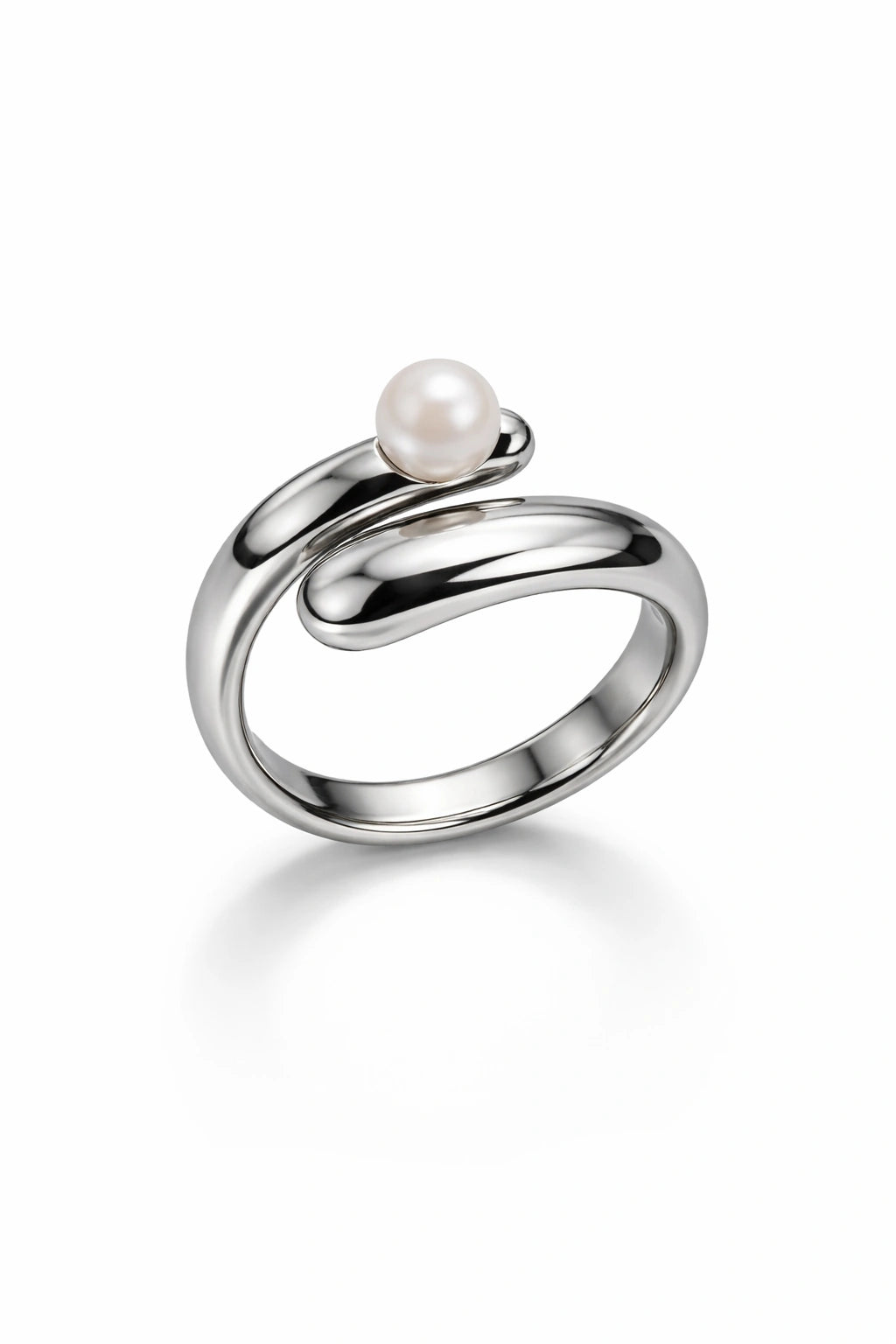 Luna Flow Pearl Ring - Silver