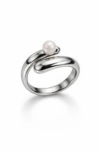 Luna Flow Pearl Ring - Silver